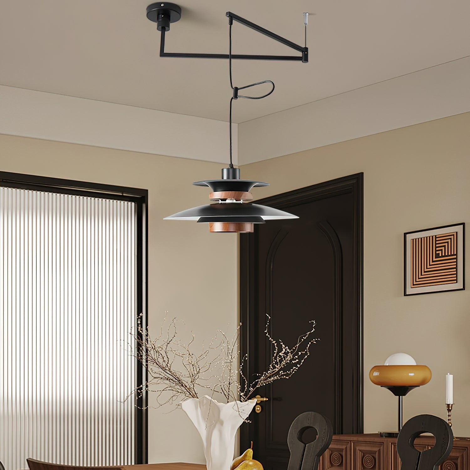 Solva Swivel Arm Pendant Lamp With Four Shades Nordic Style - OpalDwell