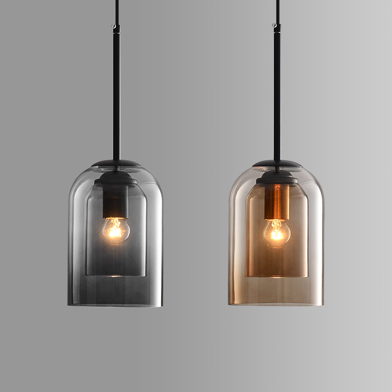 Asteria Duo Glass Pendant Light Mid-Century Ceiling Fixture OpalDwell