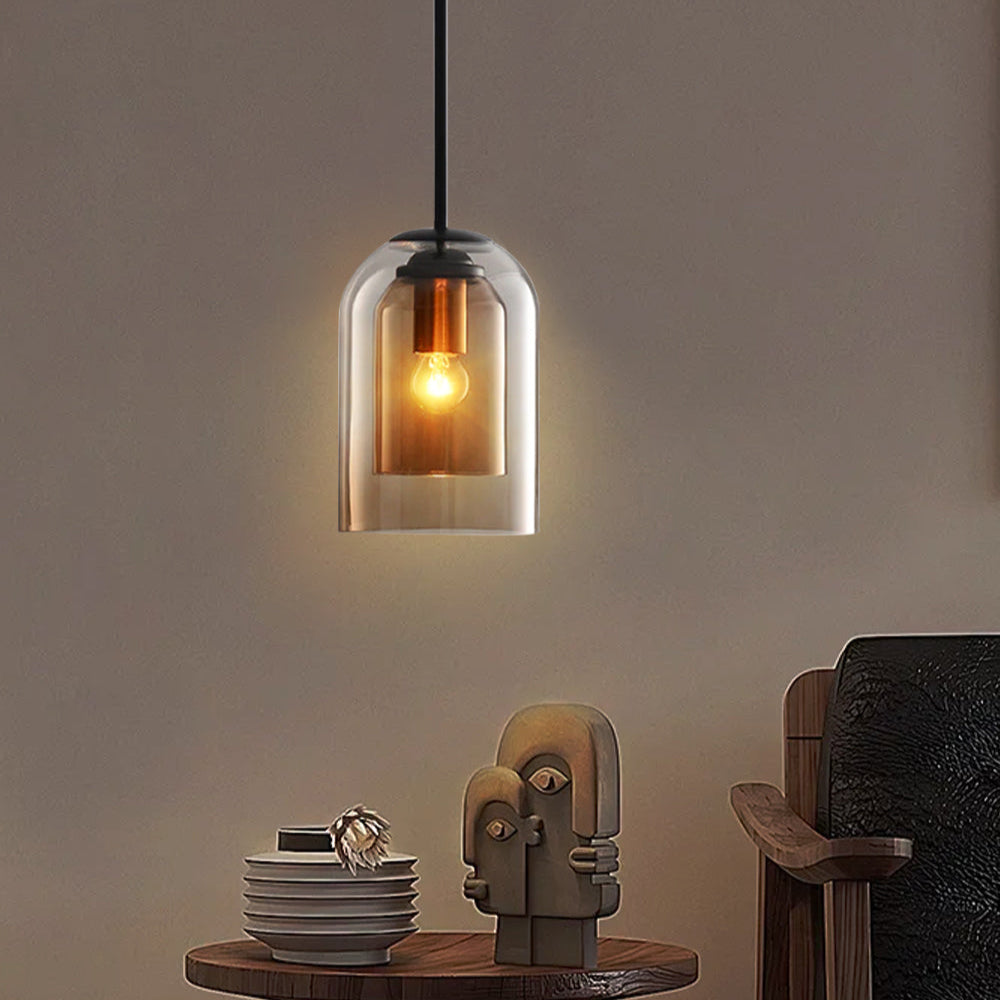 Asteria Duo Glass Pendant Light Mid-Century Ceiling Fixture OpalDwell