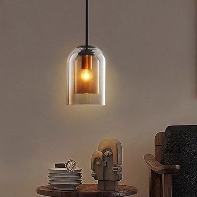 Asteria Duo Glass Pendant Light Mid-Century Ceiling Fixture OpalDwell