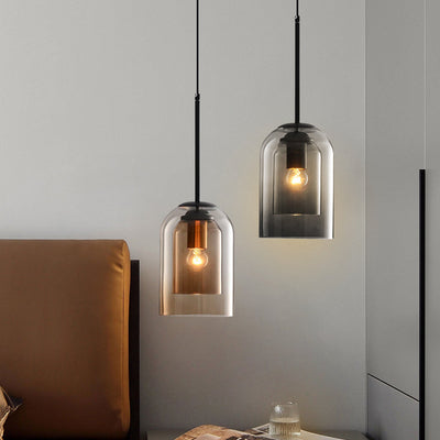 Asteria Duo Glass Pendant Light Mid-Century Ceiling Fixture OpalDwell