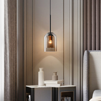 Asteria Duo Glass Pendant Light Mid-Century Ceiling Fixture OpalDwell
