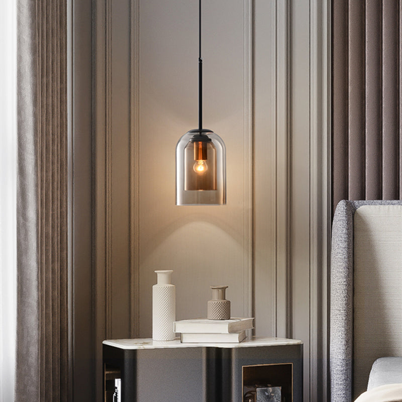Asteria Duo Glass Pendant Light Mid-Century Ceiling Fixture OpalDwell