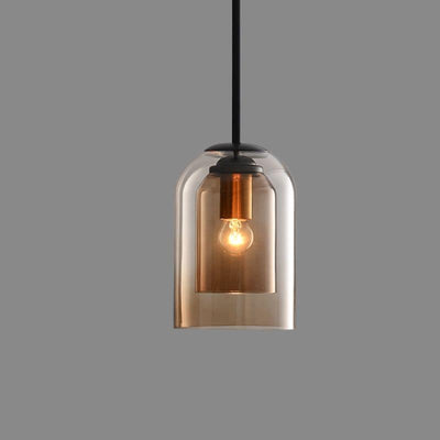 Asteria Duo Glass Pendant Light Mid-Century Ceiling Fixture OpalDwell