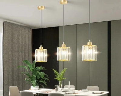 AureliaNova Crystal Pendant Lamp with K9 Crystals Gleam - OpalDwell