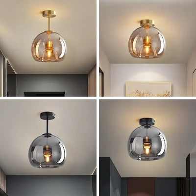 Aurora Glass Ceiling Light Sleek Minimalist Glow Ambience - OpalDwell