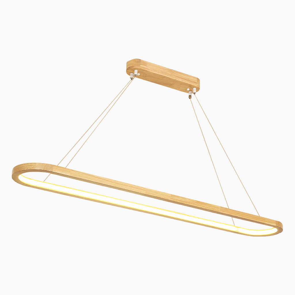 Varela Minimalist Wooden LED Pendant, Dimmable Dining Light - OpalDwell