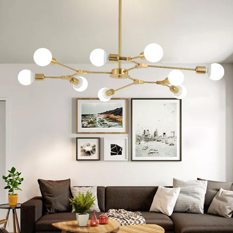 Modern Glam Chandelier with Bulbs | OpalDwell - OpalDwell