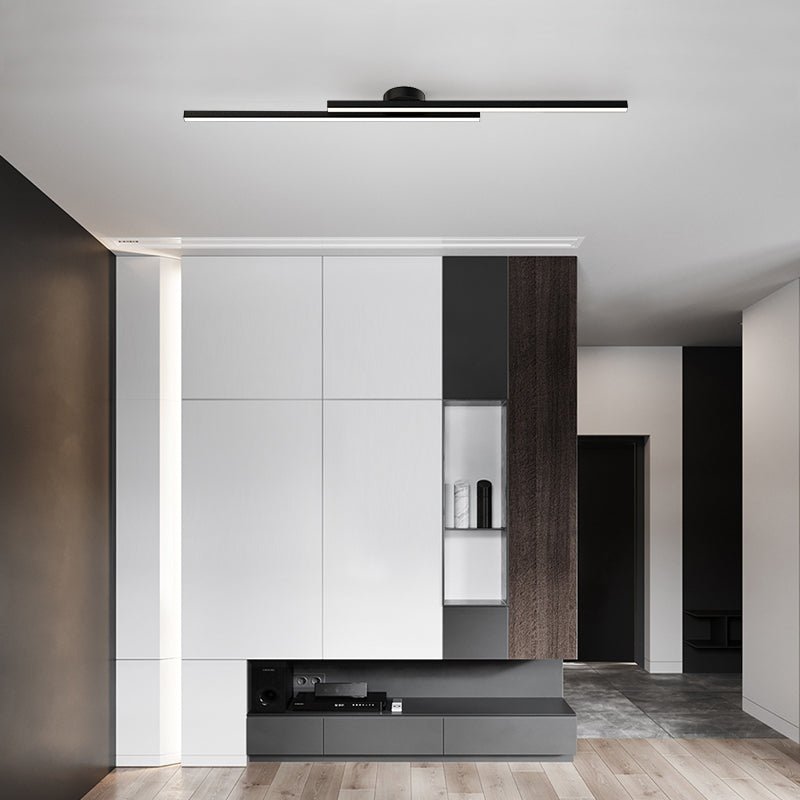 LumenVale Minimalist Aluminum LED Semi Flush Ceiling Light For Living Rooms OpalDwell