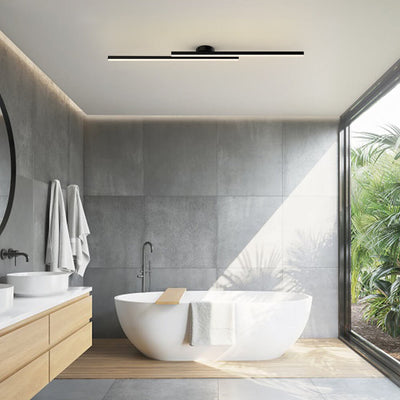LumenVale Minimalist Aluminum LED Semi Flush Ceiling Light For Living Rooms OpalDwell