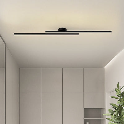 LumenVale Minimalist Aluminum LED Semi Flush Ceiling Light For Living Rooms OpalDwell