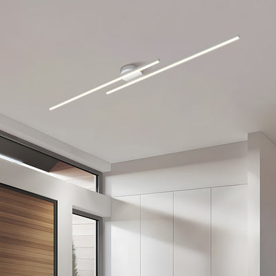 LumenVale Minimalist Aluminum LED Semi Flush Ceiling Light For Living Rooms OpalDwell