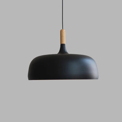 Kirra Nordic Black Pendant Light with Wood Accent Lamp - OpalDwell