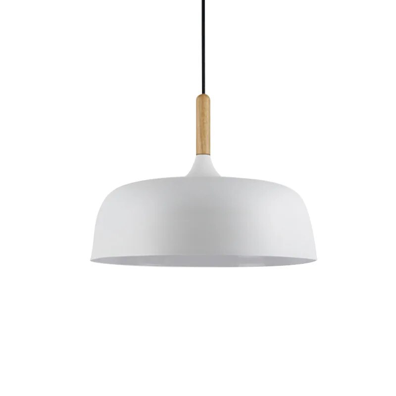 Kirra Nordic Black Pendant Light with Wood Accent Lamp - OpalDwell