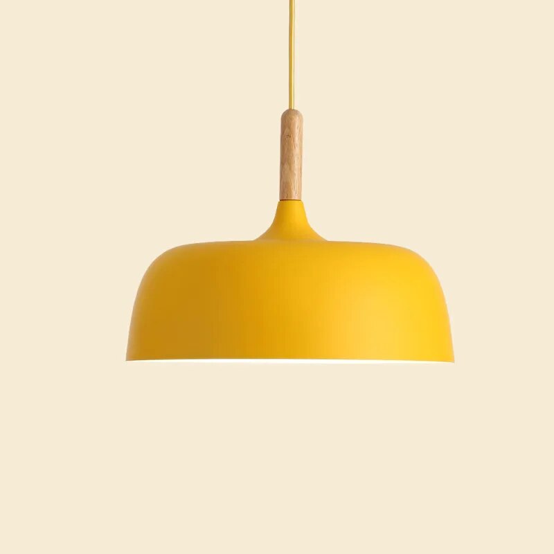 Kirra Nordic Black Pendant Light with Wood Accent Lamp - OpalDwell