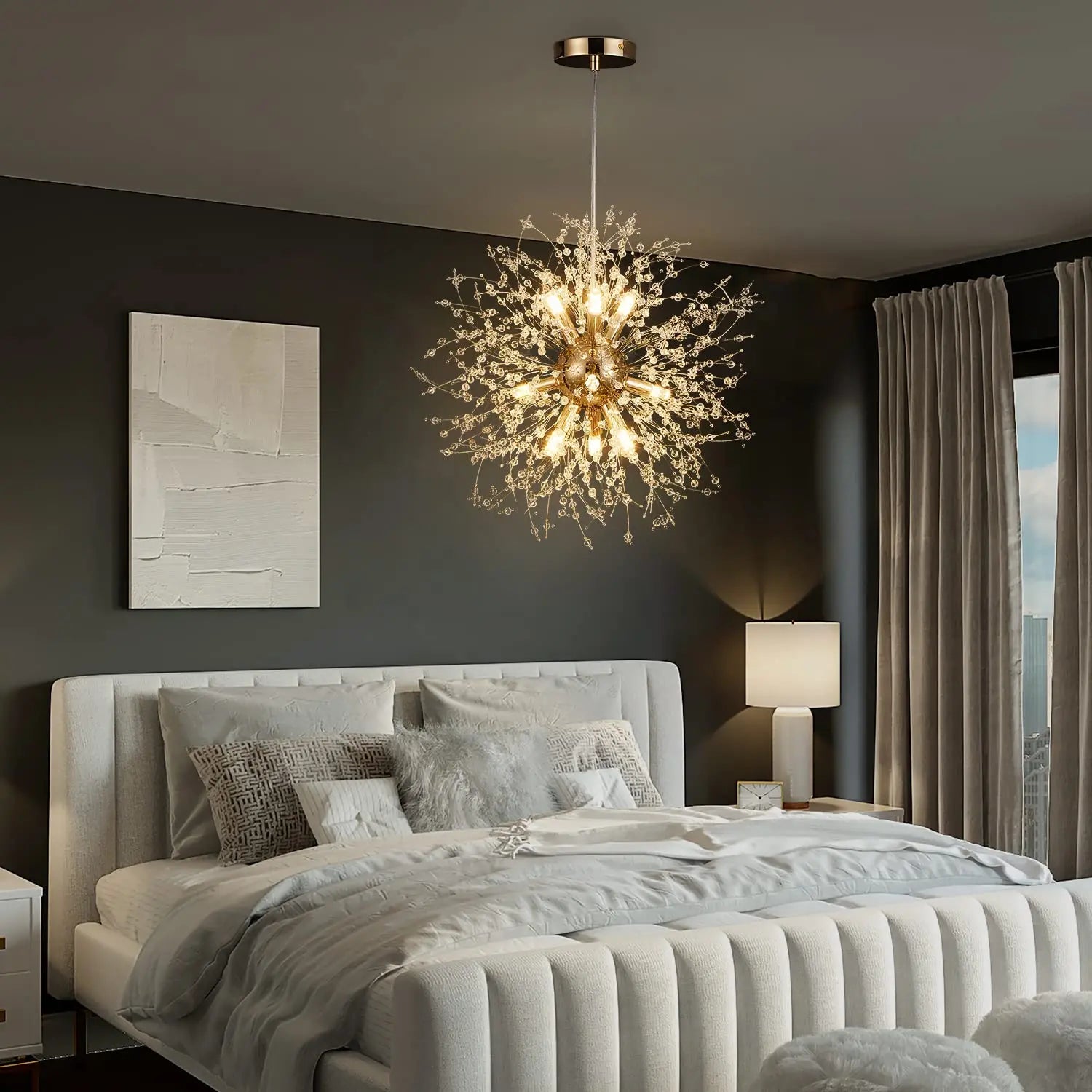LyraGlow Crystal Firework Chandelier Pendant Light - OpalDwell