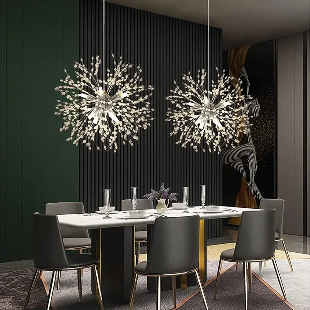 LyraGlow Crystal Firework Chandelier Pendant Light - OpalDwell