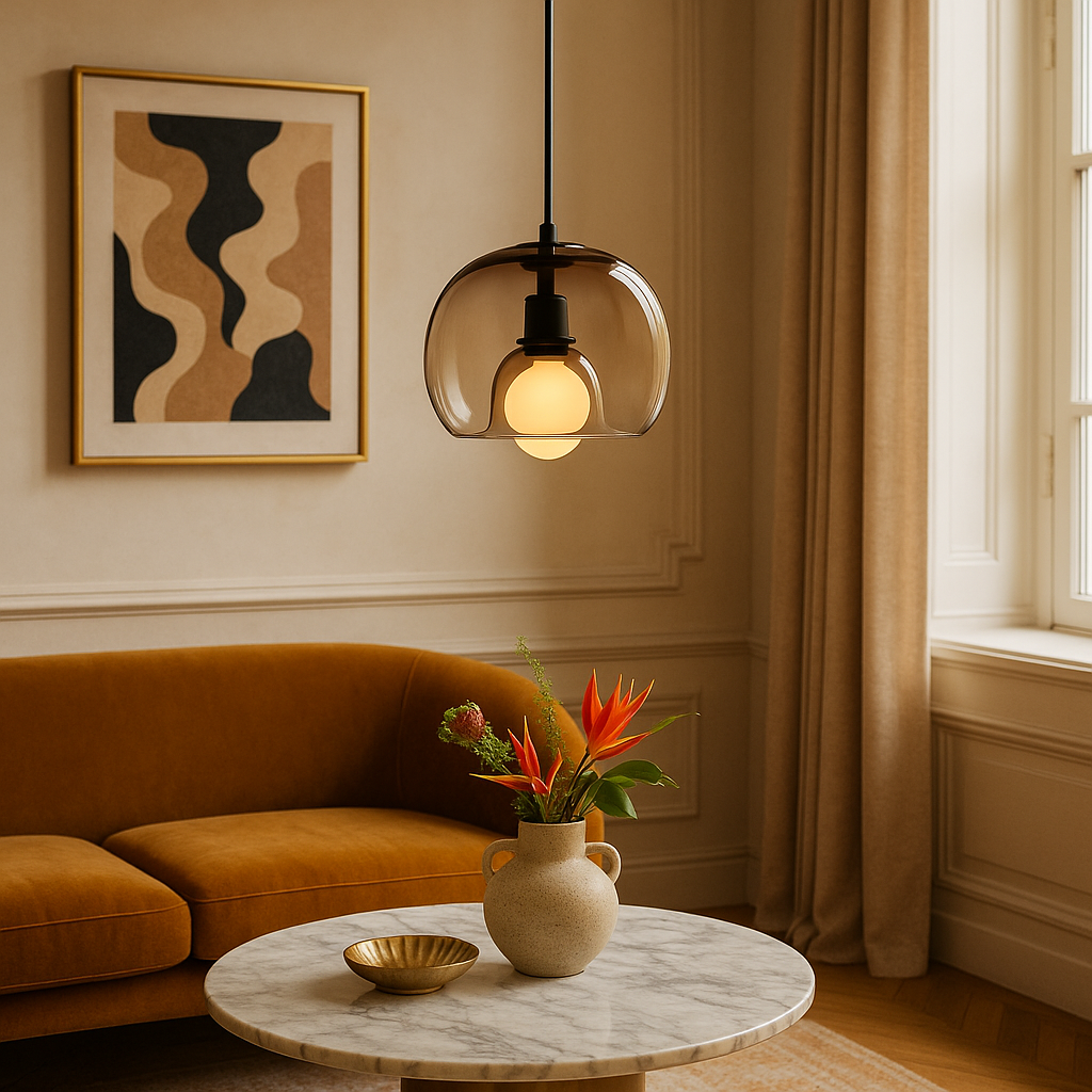 LumaNest Pendant Light for Home with Soft Glow LED or Edison OpalDwell