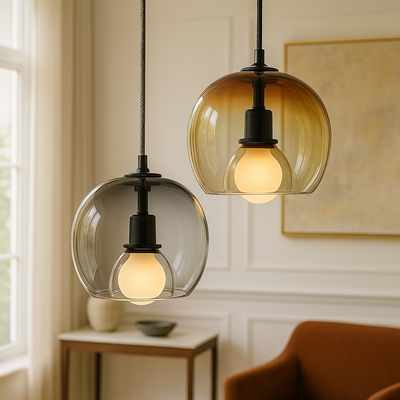 LumaNest Pendant Light for Home with Soft Glow LED or Edison OpalDwell