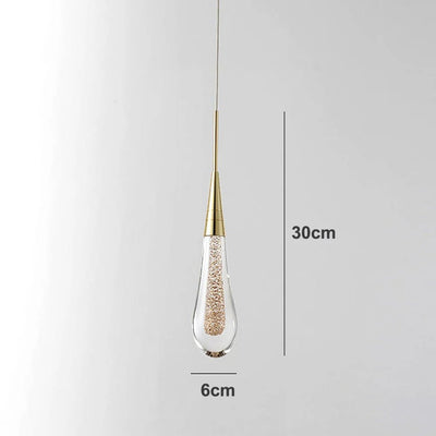 Lyra Glass and Iron Droplet Pendant Light for Kitchen OpalDwell