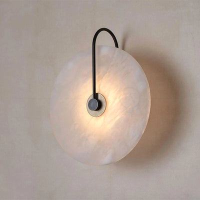 LumaMarble Round Wall Light Circular Bath Sconce Fixture - OpalDwell