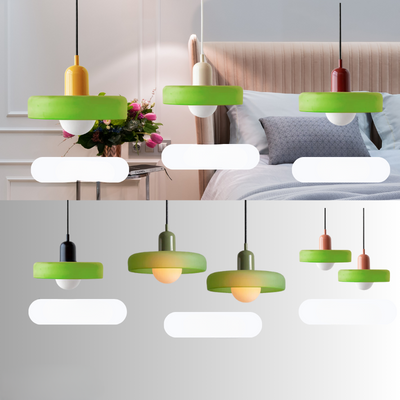 Lunaro Crimson Retro Pendant Light Featuring White Ribbed Diffuser - OpalDwell