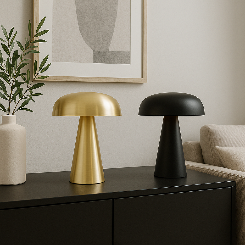Nova Table Lamp Minimalist Desk Light With Brushed Metal - OpalDwell