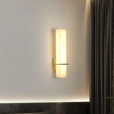 EloraLume Vertical Wall Sconce With Amber LED Glow For Contemporary Interiors OpalDwell