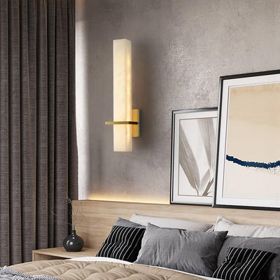 EloraLume Vertical Wall Sconce With Amber LED Glow For Contemporary Interiors OpalDwell