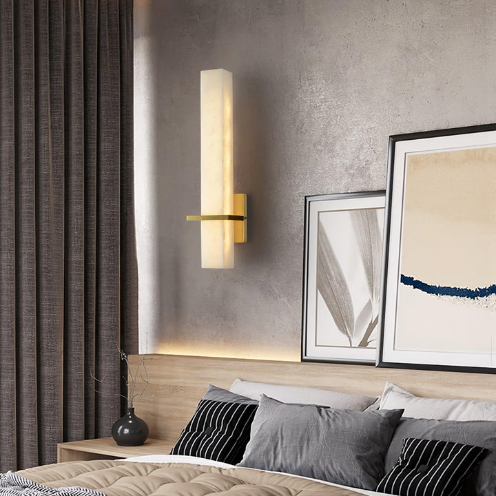 EloraLume Vertical Wall Sconce With Amber LED Glow For Contemporary Interiors OpalDwell