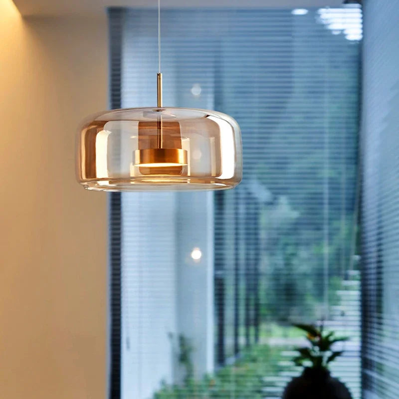 Aurelo Glass Globe Pendant Light Modern Minimal Glow - OpalDwell