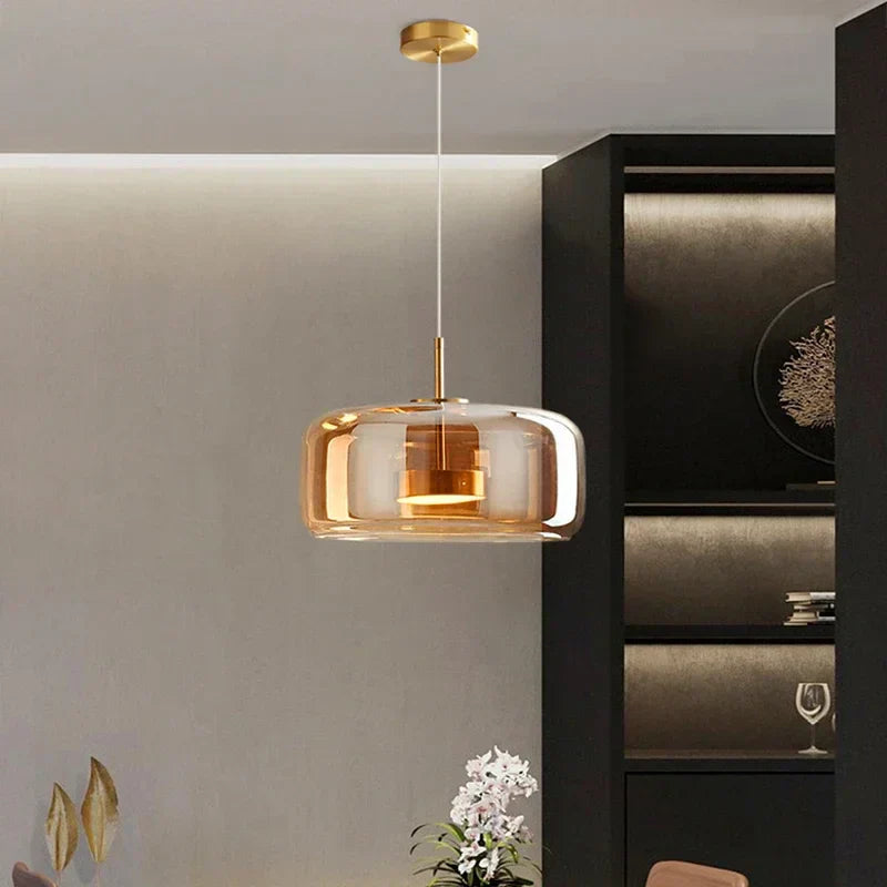 Aurelo Glass Globe Pendant Light Modern Minimal Glow - OpalDwell