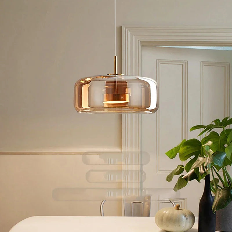Aurelo Glass Globe Pendant Light Modern Minimal Glow - OpalDwell