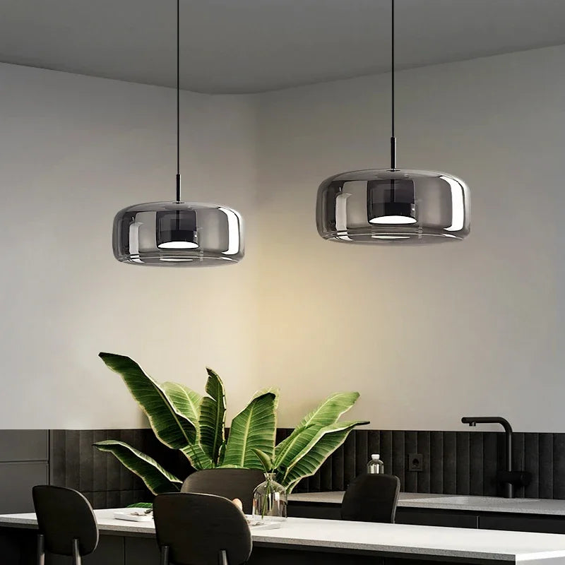 Aurelo Glass Globe Pendant Light Modern Minimal Glow - OpalDwell