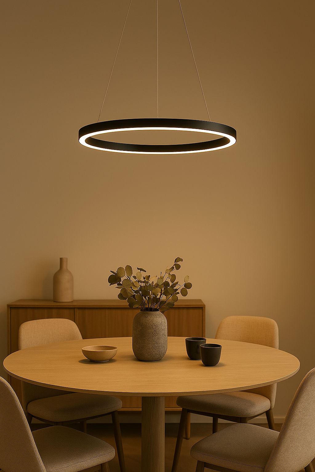 LumaNova Circular LED Pendant Light Dimmable for Dining Living Room and Office OpalDwell