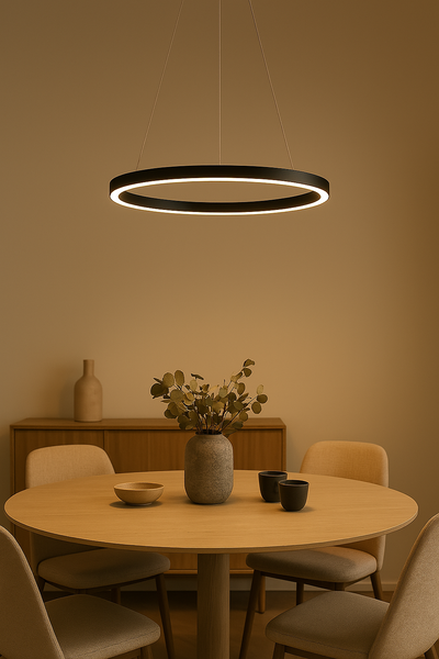 LumaNova Circular LED Pendant Light Dimmable for Dining Living Room and Office OpalDwell