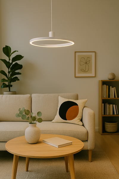 LumaNova Circular LED Pendant Light Dimmable for Dining Living Room and Office OpalDwell