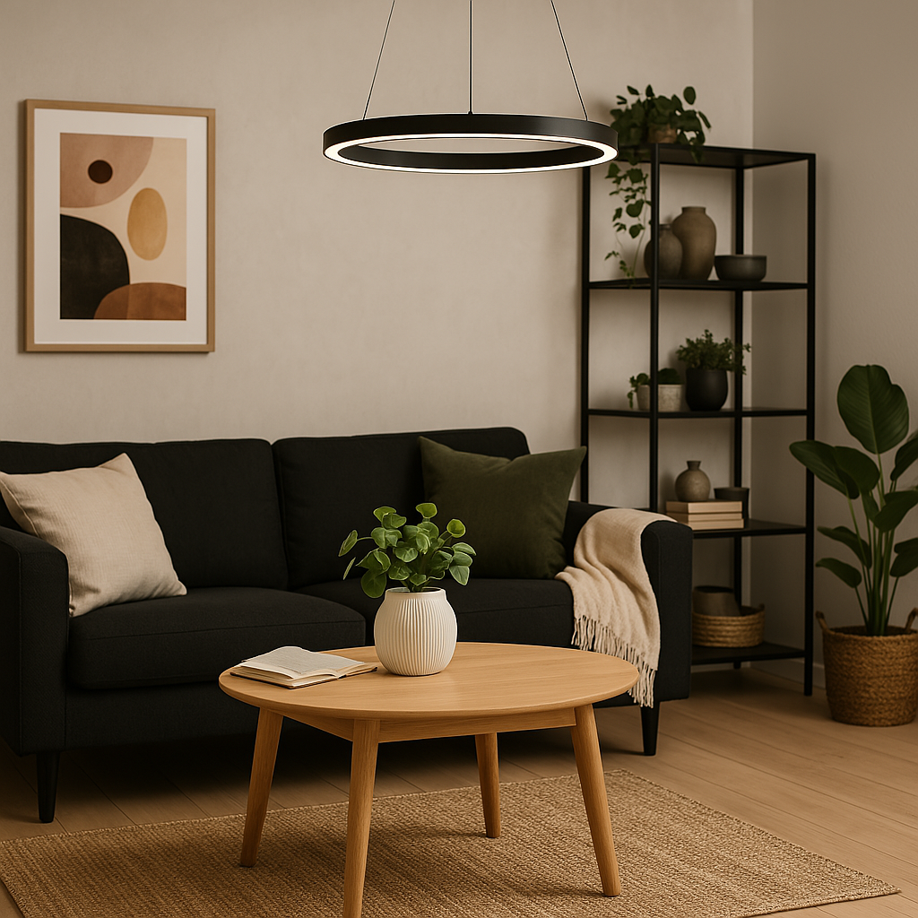 LumaNova Circular LED Pendant Light Dimmable for Dining Living Room and Office OpalDwell