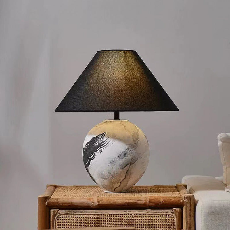 Marble Pattern Ceramic Lamp With Soft Ambient Lighting For Modern Homes - OpalDwell