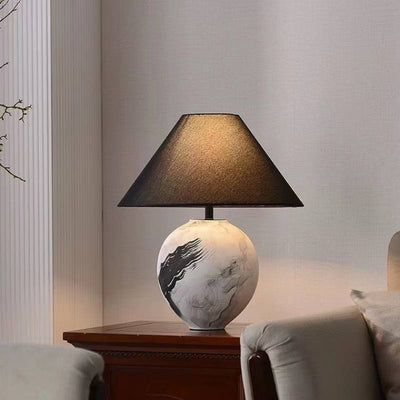 Marble Pattern Ceramic Lamp With Soft Ambient Lighting For Modern Homes - OpalDwell