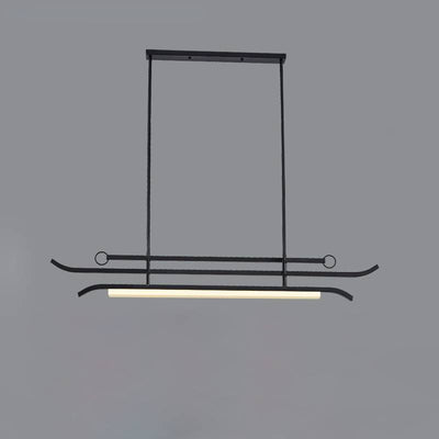 Contemporary Linear LED Chandelier Pendant Light for Dining Room OpalDwell