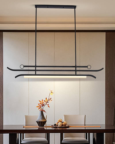 Contemporary Linear LED Chandelier Pendant Light for Dining Room OpalDwell