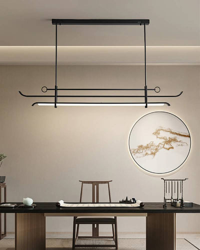 Contemporary Linear LED Chandelier Pendant Light for Dining Room OpalDwell