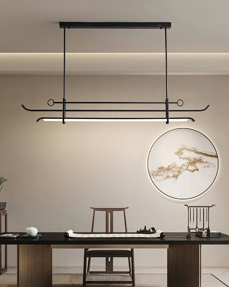 Contemporary Linear LED Chandelier Pendant Light for Dining Room OpalDwell