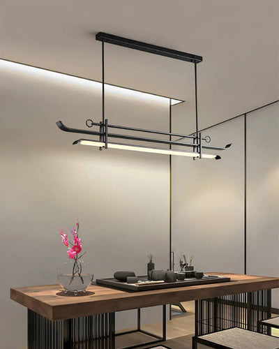 Contemporary Linear LED Chandelier Pendant Light for Dining Room OpalDwell
