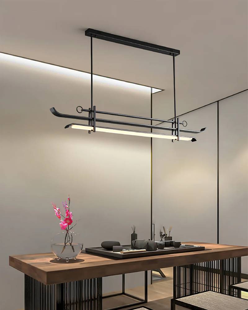 Contemporary Linear LED Chandelier Pendant Light for Dining Room OpalDwell