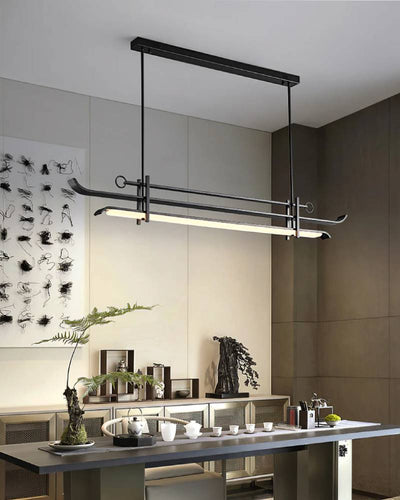 Contemporary Linear LED Chandelier Pendant Light for Dining Room OpalDwell