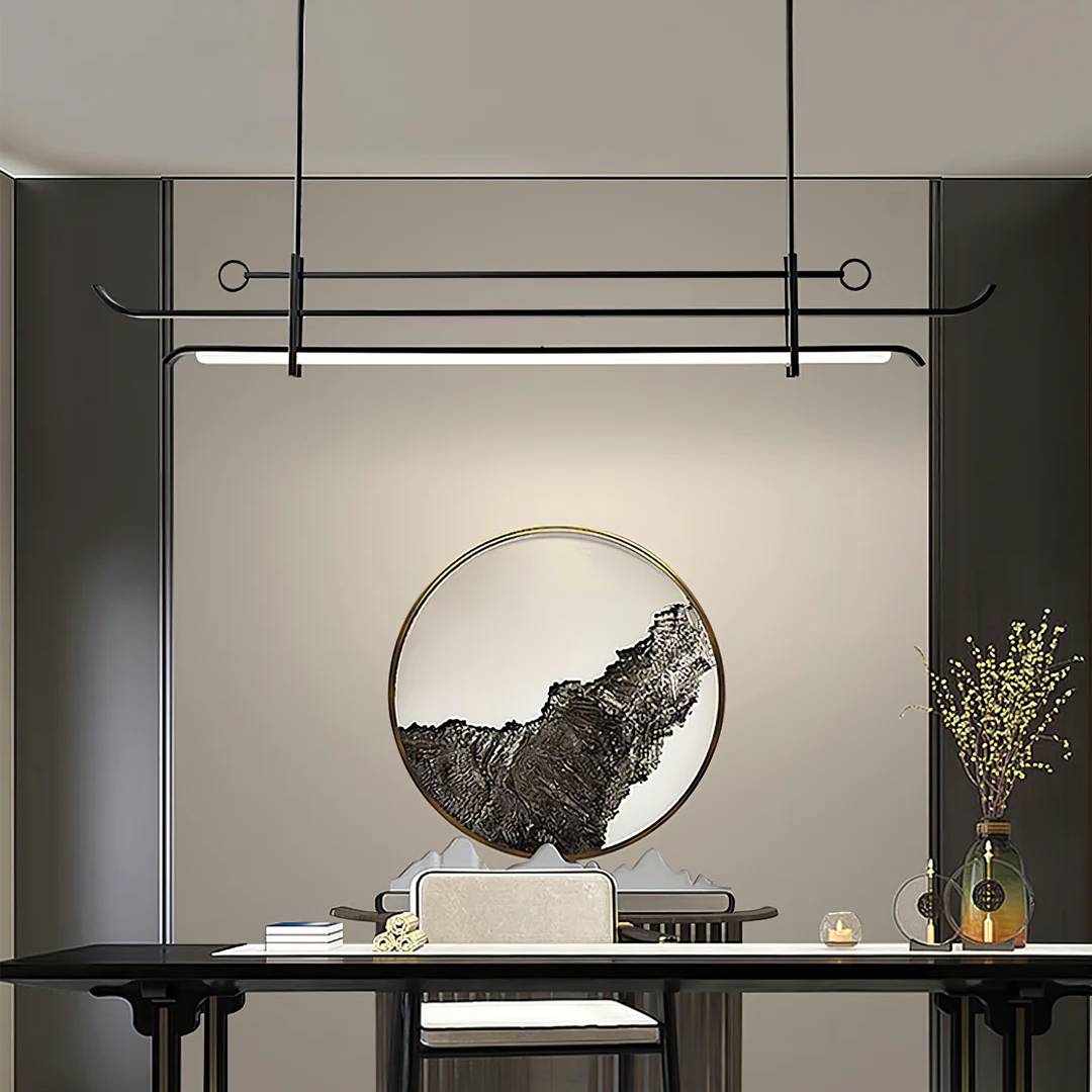 Contemporary Linear LED Chandelier Pendant Light for Dining Room OpalDwell