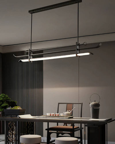Contemporary Linear LED Chandelier Pendant Light for Dining Room OpalDwell