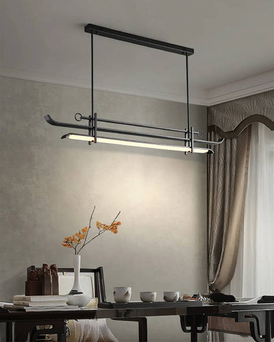 Contemporary Linear LED Chandelier Pendant Light for Dining Room OpalDwell